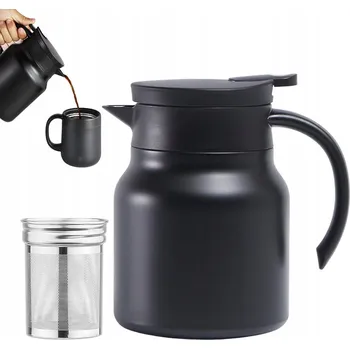 Termohrnek TERMOSKA NEREZOVÁ OCEL S DVOJITOU STĚNOU 1L NA KÁVU, ČAJ, VODU