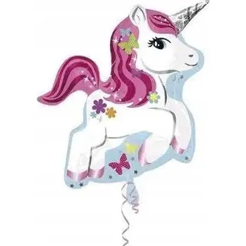 Balónek Fóliový balónek Jednorožec bílý - 53 cm (21 palců) - na heliové plnění