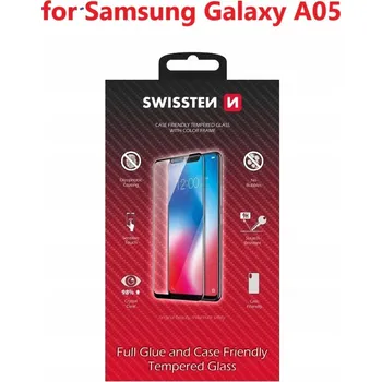 Pouzdro na mobilní telefon Swissten SM-A055F Galaxy A05 Tempered Glass - 54501845 - Full Glue - Black