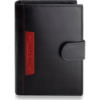 Peněženka Pánská kožená peněženka Stevens RFID černá z pravé kůže PREMIUM Q1