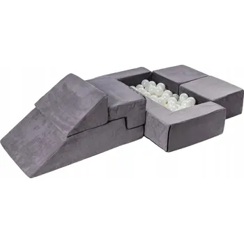 Dětské hřiště Multifunkční dětské hřiště pro děti Šedá MeowBaby Velvet Bricks Set