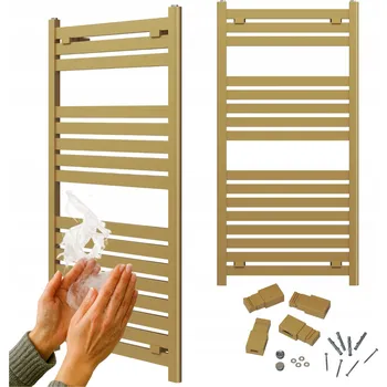 Radiátor Koupelnový radiátor nástěnný vodní 120x60 ZLATÝ žebříkový radiátor ENZO