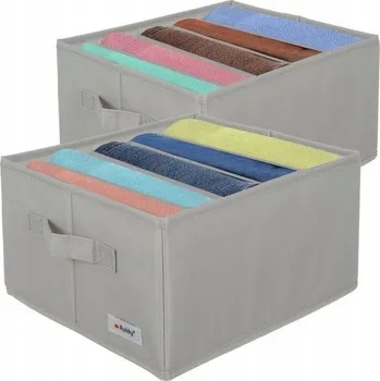 Úložný box Organizér do skříně 33 x 27 cm 2 ks Šedá