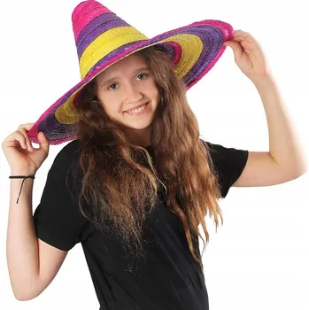 Klobouk KLOBOUK VELKÉ SOMBRERO BAREVNÉ MEXICKÝ