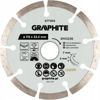 Řezný kotouč DIAMANTOVÝ ŘEZNÝ KOTOUČ na beton a cihly, SEGMENTOVÝ, 115 mm, pro suché řezání