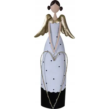 Obraz ANDĚL KOVOVÝ BÍLO-ČERNÝ LED