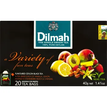 Čaj Dilmah Sada černých aromatizovaných čajů, 20 sáčků