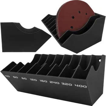 DRŽÁK NA BRUSNÝ PAPÍR PRO BRUSKU, MONTÁŽ NA STĚNU, ORGANIZÉR