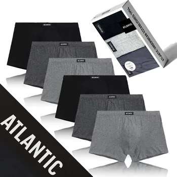 Boxerky Pánské boxerky přiléhavé bavlněné pohodlné Balení 6 Kusů Atlantic *XXL