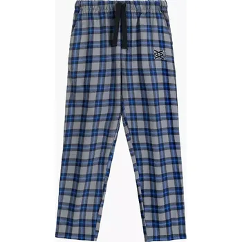 Pánské pyžamo Atlantic Flanelové pánské kárované pyžamové kalhoty NMB-045 S-2XL Velikost: M, Barva: Šedá