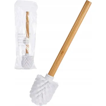 WC štětka Koupelnové doplňky WC štětka s držákem Bambus Dřevo Bílá Stojací