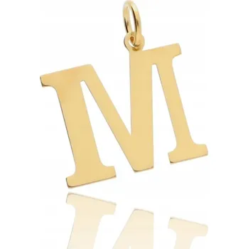 Přívěsek Velký zlatý přívěsek písmeno M stříbro 925