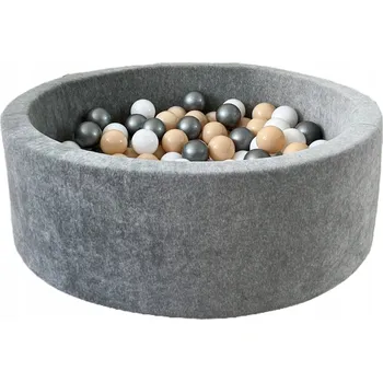 Suchý bazén Suchý bazén s míčky Velvet 30x90 Šedý + 200 míčků