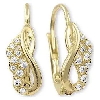 Náušnice Brilio Elegantní zlaté náušnice s čirými krystaly 745 239 001 00837 0000000