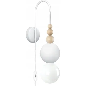 Nástěnné svítidlo Nástěnná lampa Loft Bala bílá strukturovaná, s vypínačem a zástrčkou