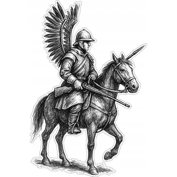 Samolepicí dekorace na vozidlo Fóliová NÁLEPKA na auto | Husar na koni - vlastenecký motiv