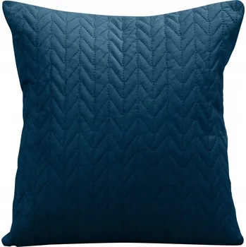 Povlak na polštářek Dekorační povlak na polštář LUIZ4 40x40 Eurofirany tmavě modrý prošívaná do vzoru rybí kosti