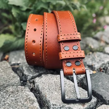 Opasek Kožený opasek medový Rozměry opasku: Obvod pasu: 70 cm (Celková délka: 85cm)