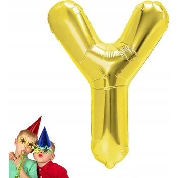 Balónek Fóliový balónek zlaté písmeno Y 40 cm pro vytvoření nápisu narozeniny oslava