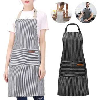 Kuchyňská zástěra SADA 2x KUSŮ KUCHYŇSKÁ ZÁSTĚRA ČERNÁ GASTRONOMIE + Kapsa