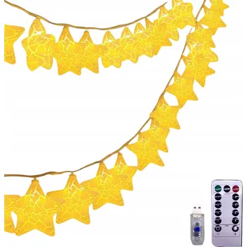 Vánoce Vánoční Osvětlení Na Stromeček LED Hvězdičky USB Dálkové ovládání 8 Režimů 6 m