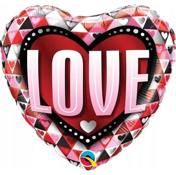 Balónek Fóliový balónek Love Triangles světle růžový 18"