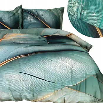 Povlečení Sada povlečení 140x200 SATÉNOVÁ BAVLNA digitální potisk mořská vegetace list