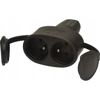 Elektrická zásuvka Elektrická Zásuvka vodotěsná černá