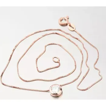 Náhrdelník Dámský náhrdelník stříbro 925 růžovým zlatem pozlacený se zirkonem N1400019-0871-SLX délka 42 cm