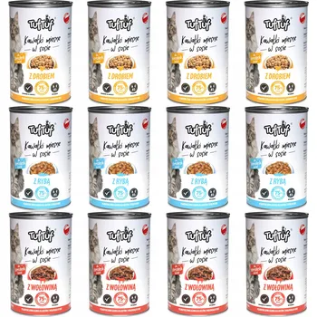 Krmivo pro kočku TUF TUF karma dla kota kawałki w sosie Karma pro kočky kousky v omáčce mix 12x415g