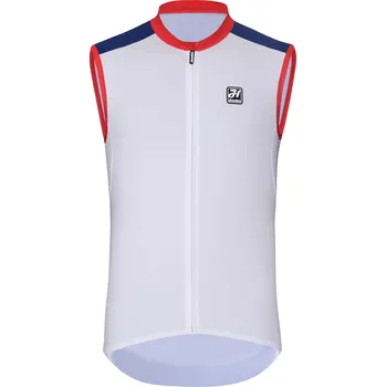 cyklistický dres HOLOKOLO Cyklistický dres bez rukávů - SIMPLE - bílá/modrá S