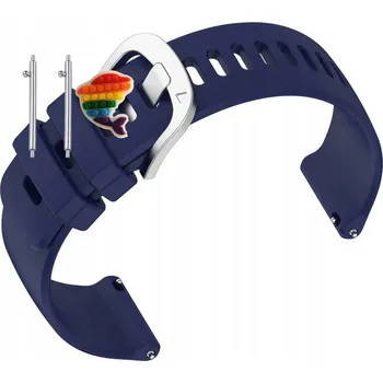 Ostatní příslušenství k chytrým hodinkám Pásek Řemínek pro Garmin Venu 3S, silikonová spona Stříbrná, tmavě modrá, nastavitelný