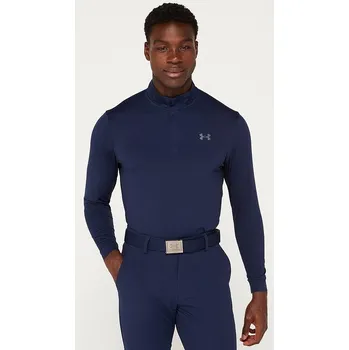 Pánské tričko UNDER ARMOUR TMAVĚ MODRÉ TRIČKO S LOGEM A ZIPEM (S)