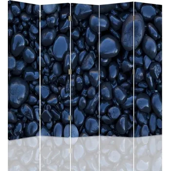 Paraván Paraván Feeby s černými kameny 180x180 cm