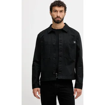 Pánská košile Bavlněná košile Calvin Klein Jeans LV04RD110G černá 99X, vel. M
