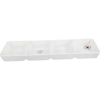 Porcelánová servírovací miska Koleda 2025 se 4 přihrádkami, 22,5 × 6 cm