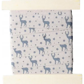 Stuha VÁNOČNÍ SATÉNOVÁ STUHA TMAVĚ ZELENÁ ZLATÉ SOBÍ 2,5 CM 10 M SOB