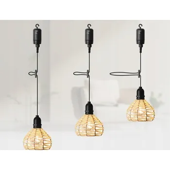 Venkovní osvětlení ZAHRADNÍ ZÁVĚSNÉ LAMPY SADA 3 KUSŮ venkovní s regulací jasu