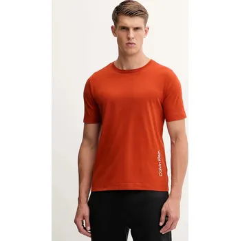 Pánské tričko Tričko Calvin Klein Performance pánské, oranžová barva, s potiskem, LVGMF5K106 28X, vel. XXL