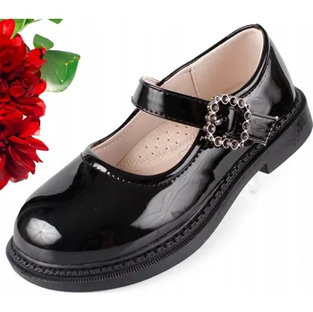 Dámské baleríny Černé lakované baleríny, kožená stélka, společenské, velikost 26