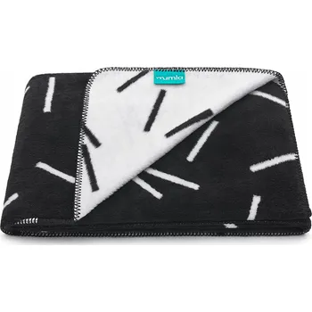 Prostěradlo MĚKKÁ DEKA 150X200 ČERNO-BÍLÁ PŘEHOZ NA POSTEL BAVLNA MUMLA