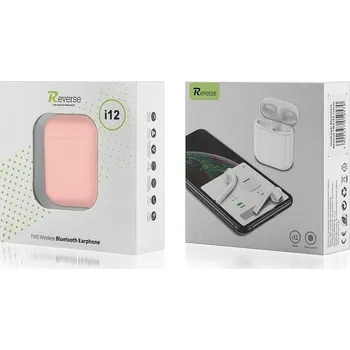 Sluchátka Bluetooth sluchátka REVERSE TWS i12 růžová