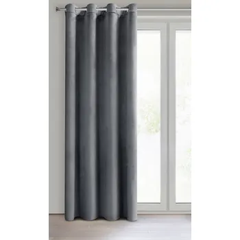 Dekorační velvet závěs s kroužky PAULINA 140x250 cm grafitová (cena za 1 kus) MyBestHome