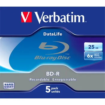 Ukládání dat Médium Verbatim BD-R BLU-RAY 25GB box 5pck/BAL WORM 43836