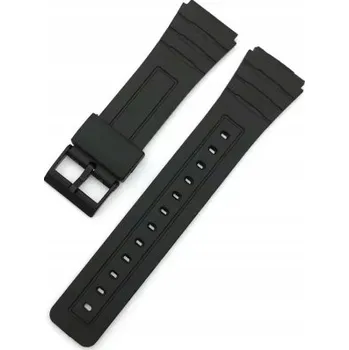 Řemínek na hodinky VODĚODOLNÝ GUMOVÝ ŘEMÍNEK 14MM/17mm CASIO F-91W, F-84W + ČEPY - ČERNÝ