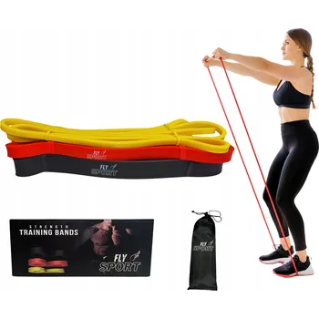 SADA 3 POSILOVACÍCH GUM POWERBAND odporové gumy VYSOKÁ KVALITA FLY SPORT