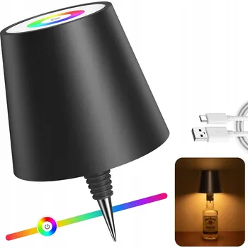 Lampička LED stolní lampa LL WARS DIM CCT B černá přenosná USB bezdrátová 38 Cm