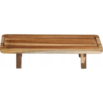 Dřevěný podnos obdélníkový s nožičkami pro servírování, 30,5 x 15,5 cm