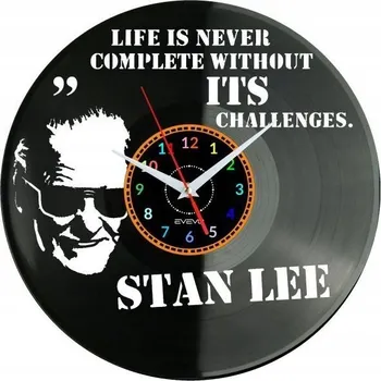 Hodiny Nástěnné hodiny Stan Lee z vinylové desky – moderní dekorace