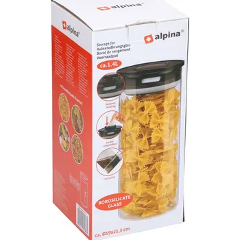 Dóza na potraviny Skleněná dóza 21,5 cm bílá